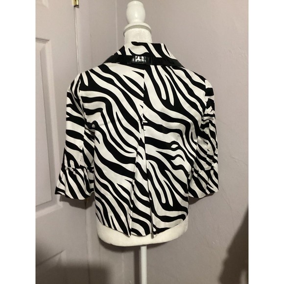 Sandro Sportswear Zebra Wide Sleeve Short Blazer Button Up - Picture 6 of 8